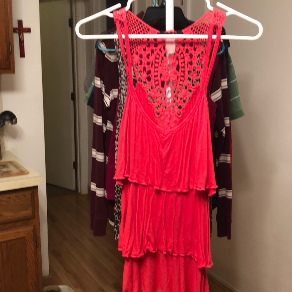 Pink Deb lacy tank top